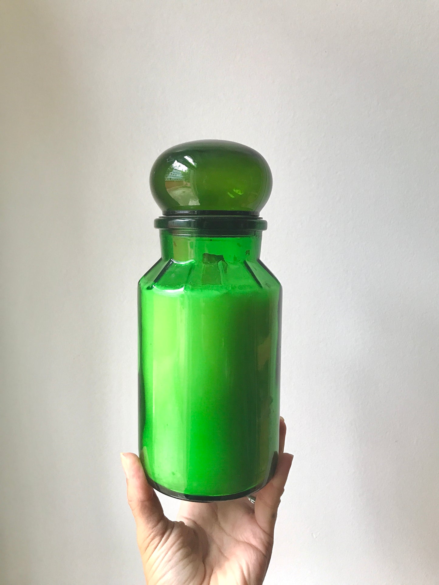 Grande bougie dans un bocal à Chicorée vintage - Parfum Petitgrain