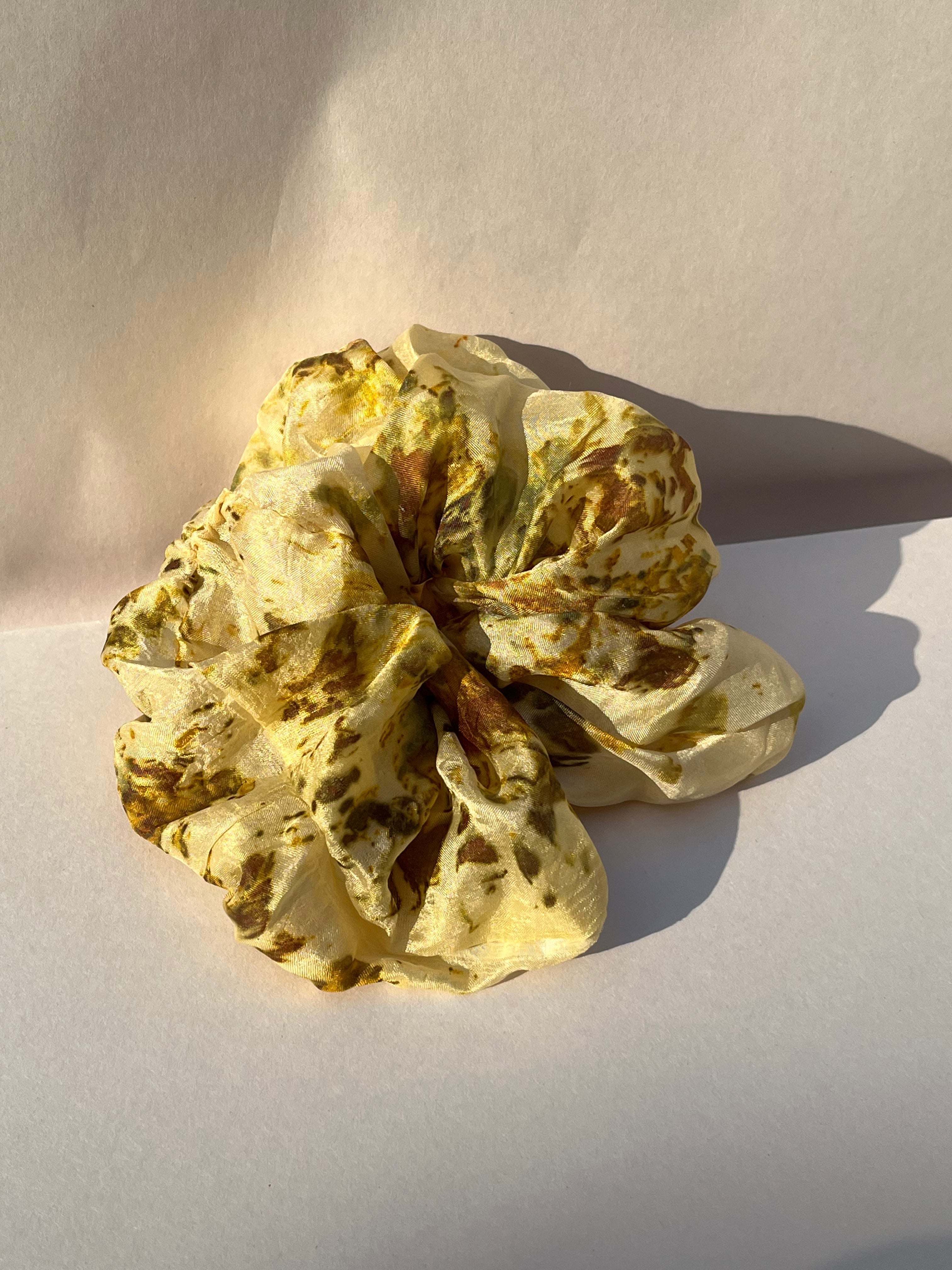 Chouchou en mousseline de soie bio - Doré