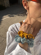 Chouchou en mousseline de soie bio - Indigo