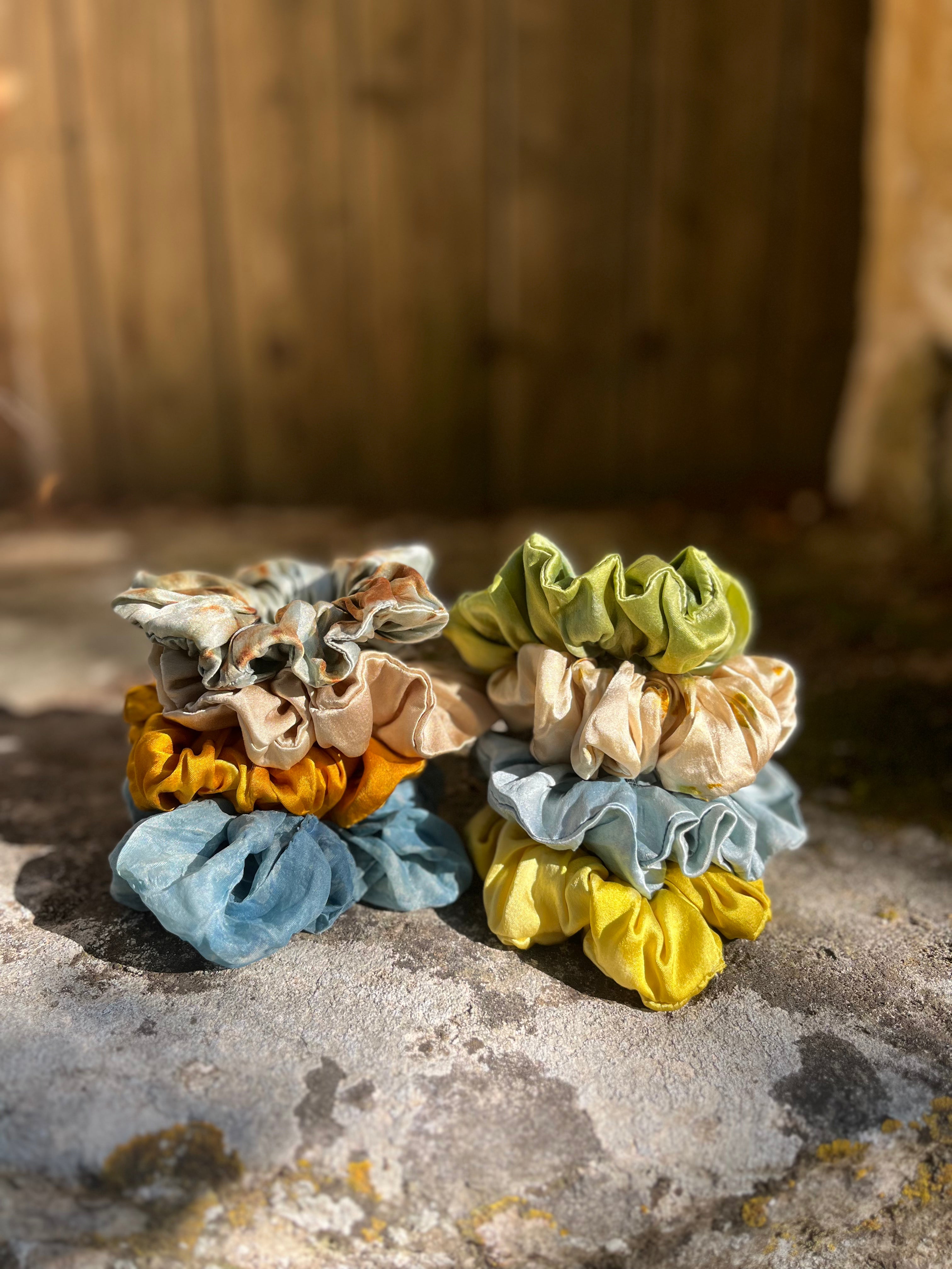 Chouchou en satin de soie bio - Sky