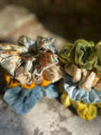 Chouchou en satin de soie bio - Prairie