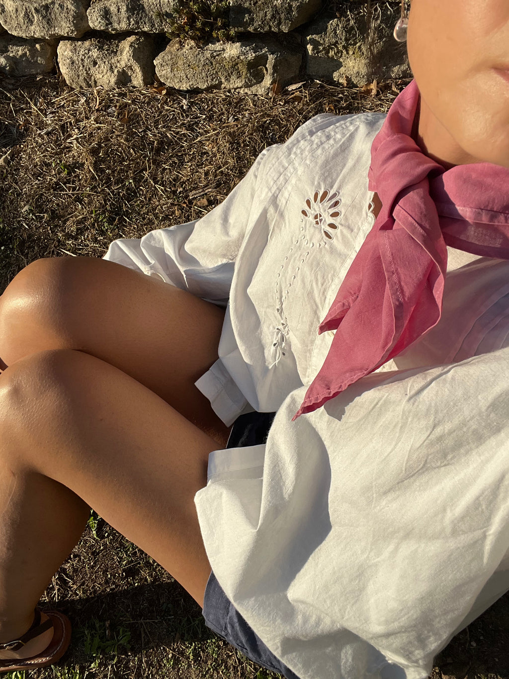 Bandana en coton bio - Framboise