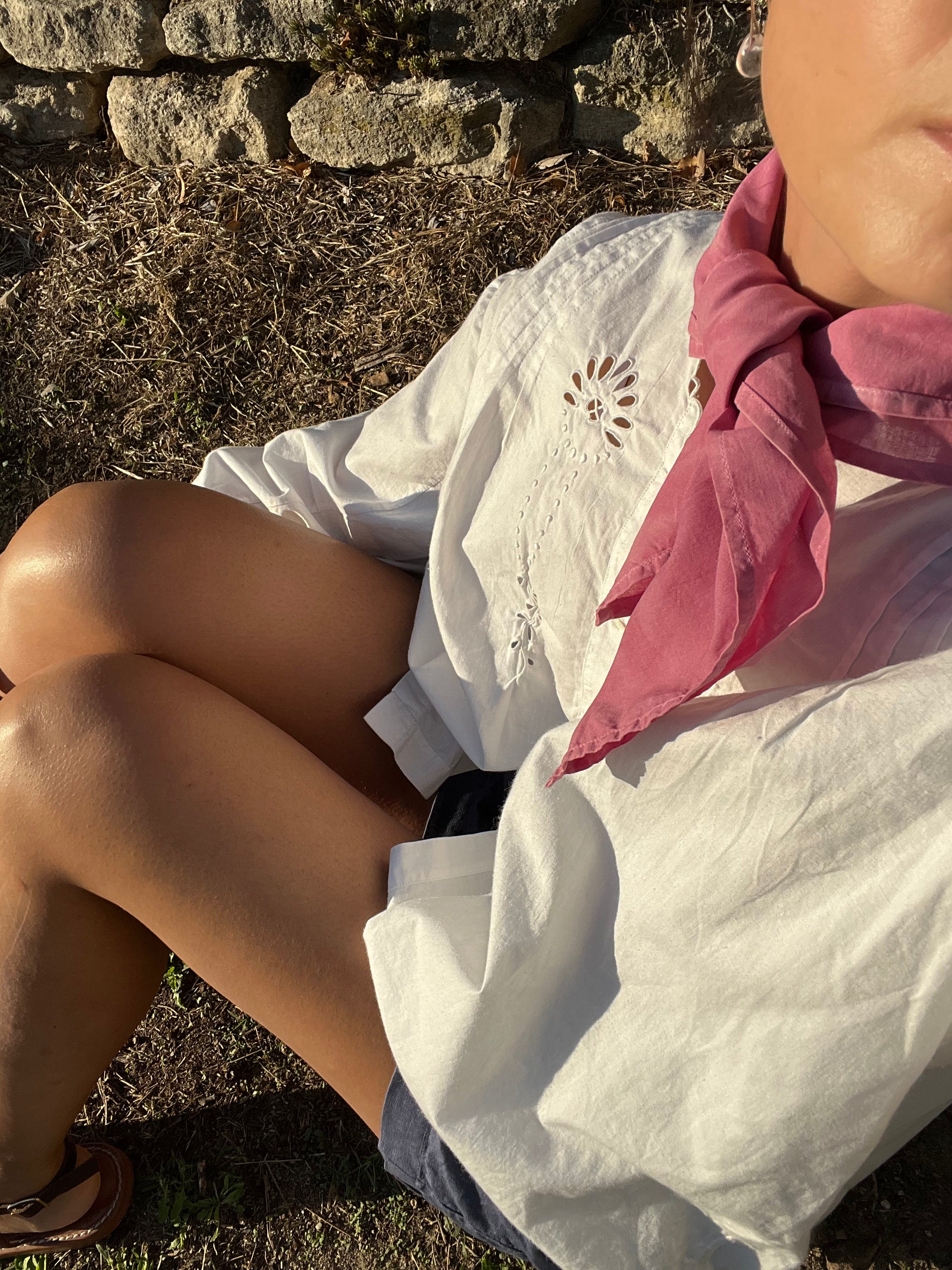 Bandana en coton bio - Framboise