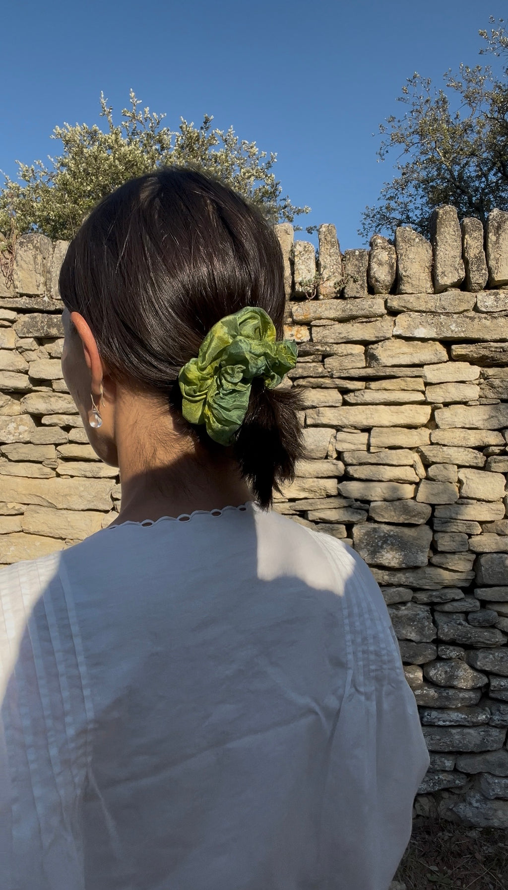 Chouchou en mousseline de soie bio - Prairie