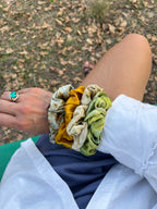 Chouchou en satin de soie bio - Prairie