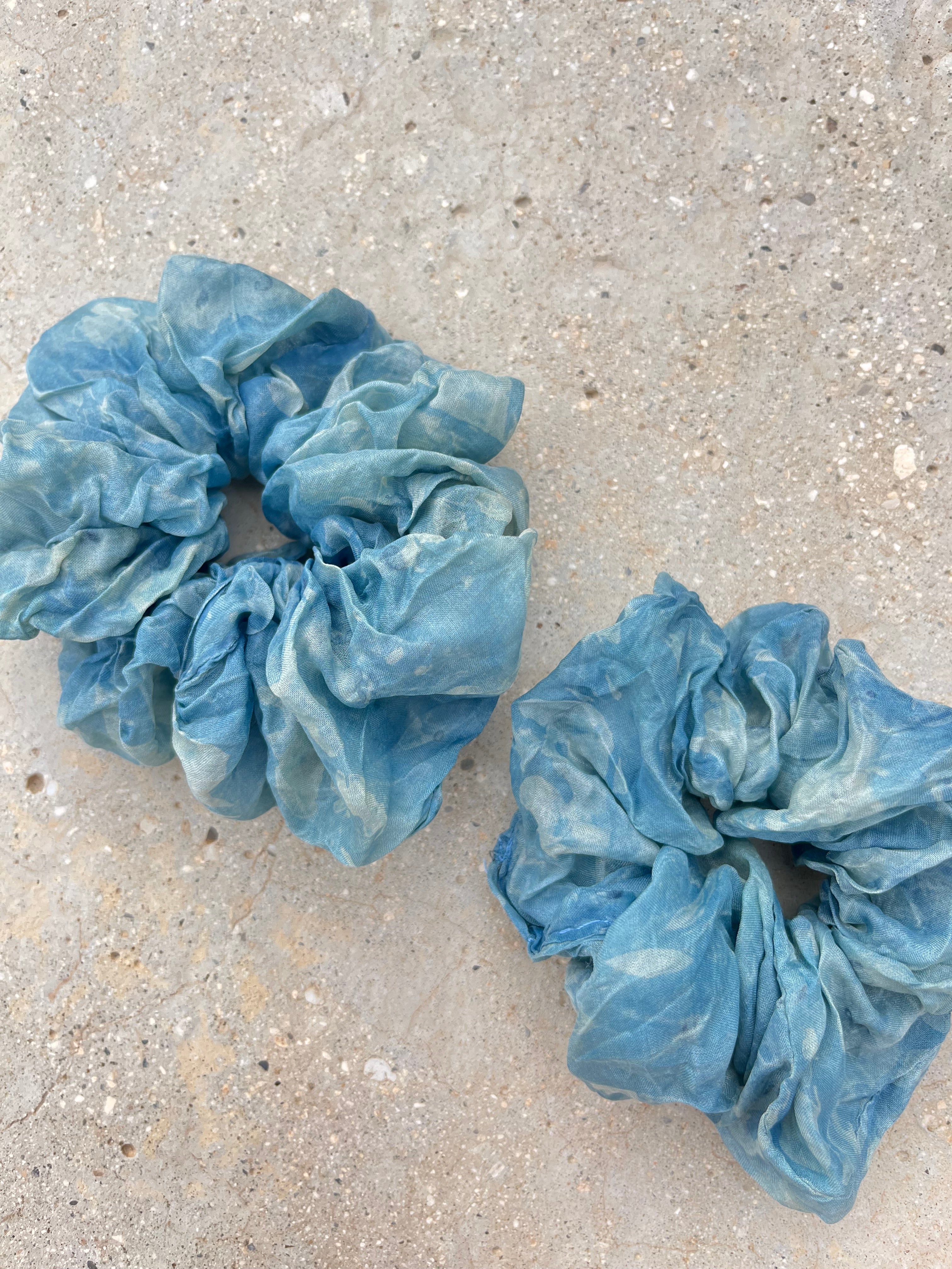 Chouchou en mousseline de soie bio - Indigo