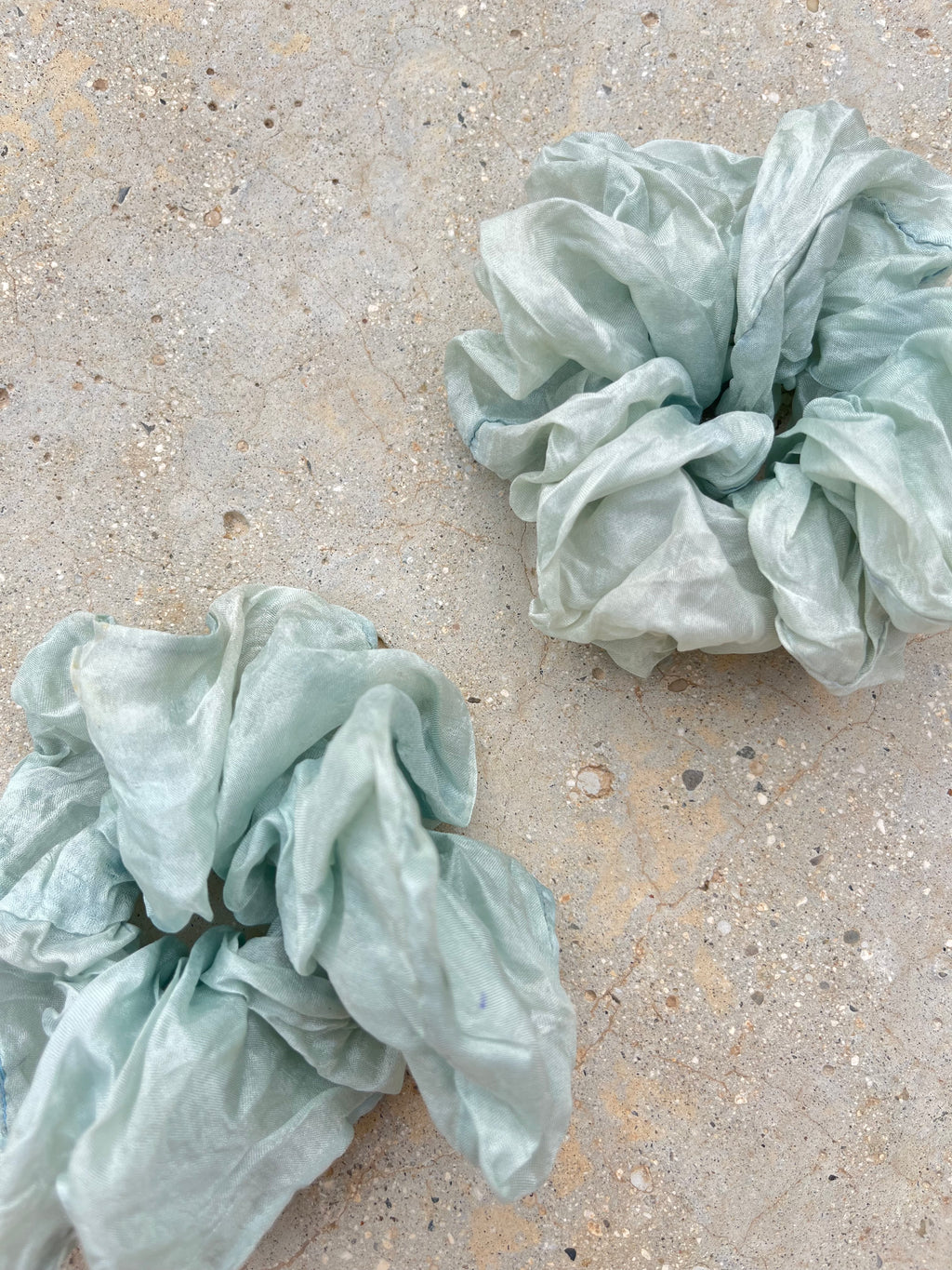 Chouchou en mousseline de soie bio - Blue