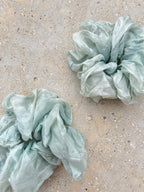 Chouchou en mousseline de soie bio - Blue