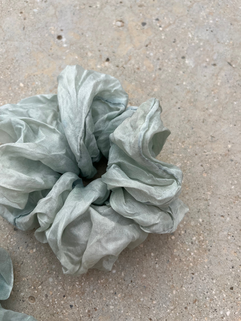 Chouchou en mousseline de soie bio - Blue