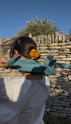 Chouchou en satin de soie bio - Curcuma