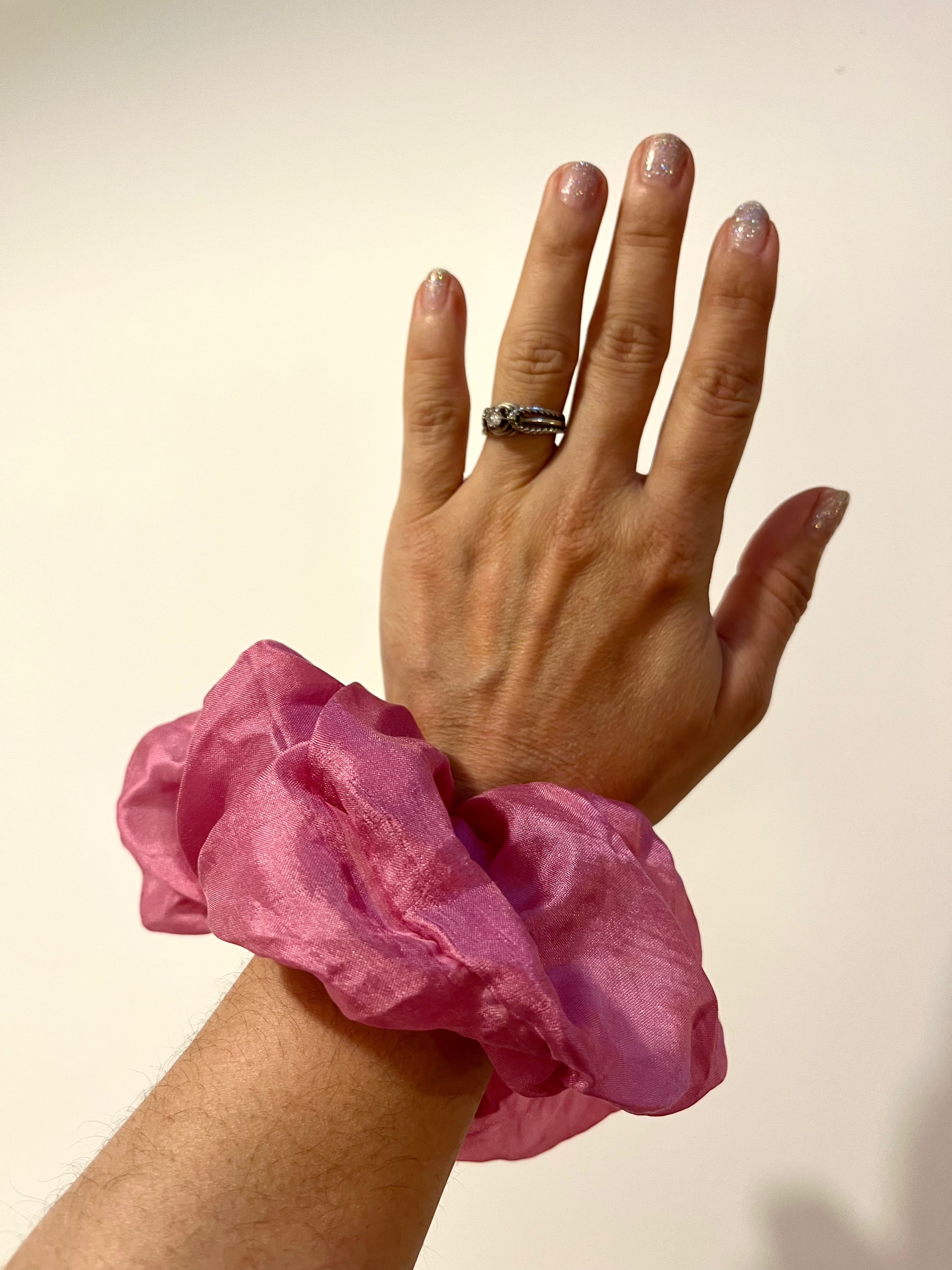 Chouchou en mousseline de soie bio - Rosa