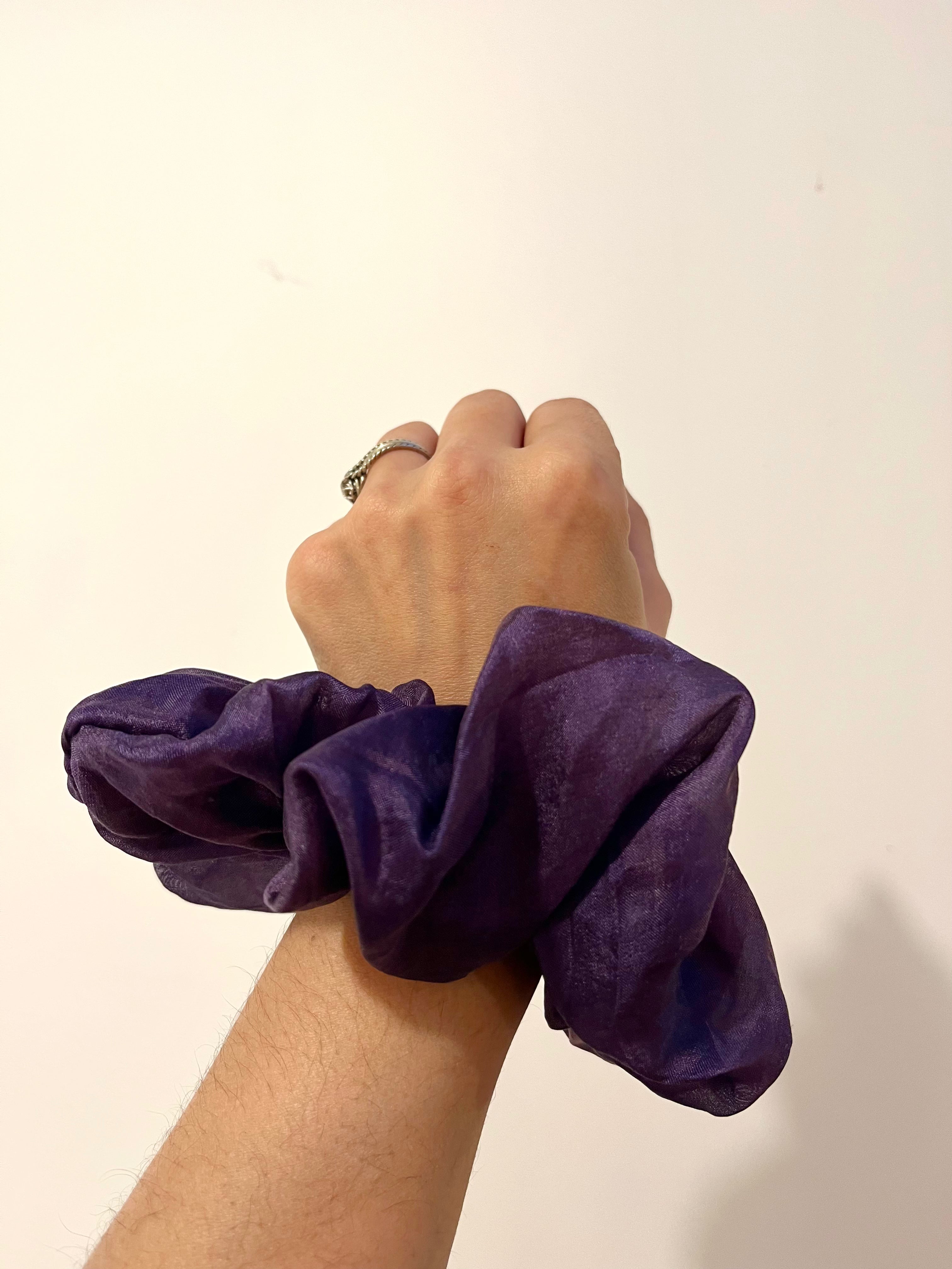 Chouchou en mousseline de soie bio - Mauve