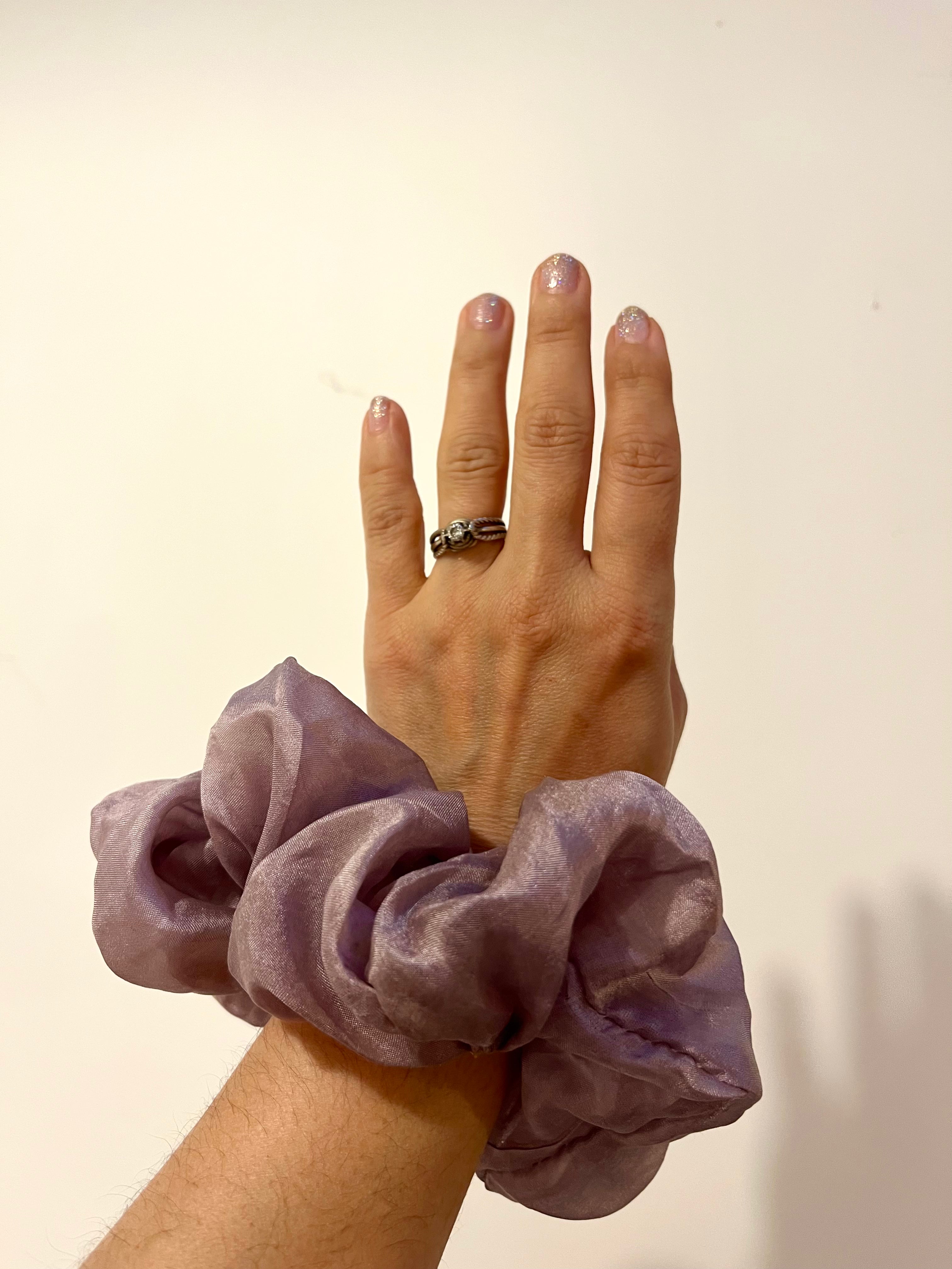 Chouchou en mousseline de soie bio - Violette