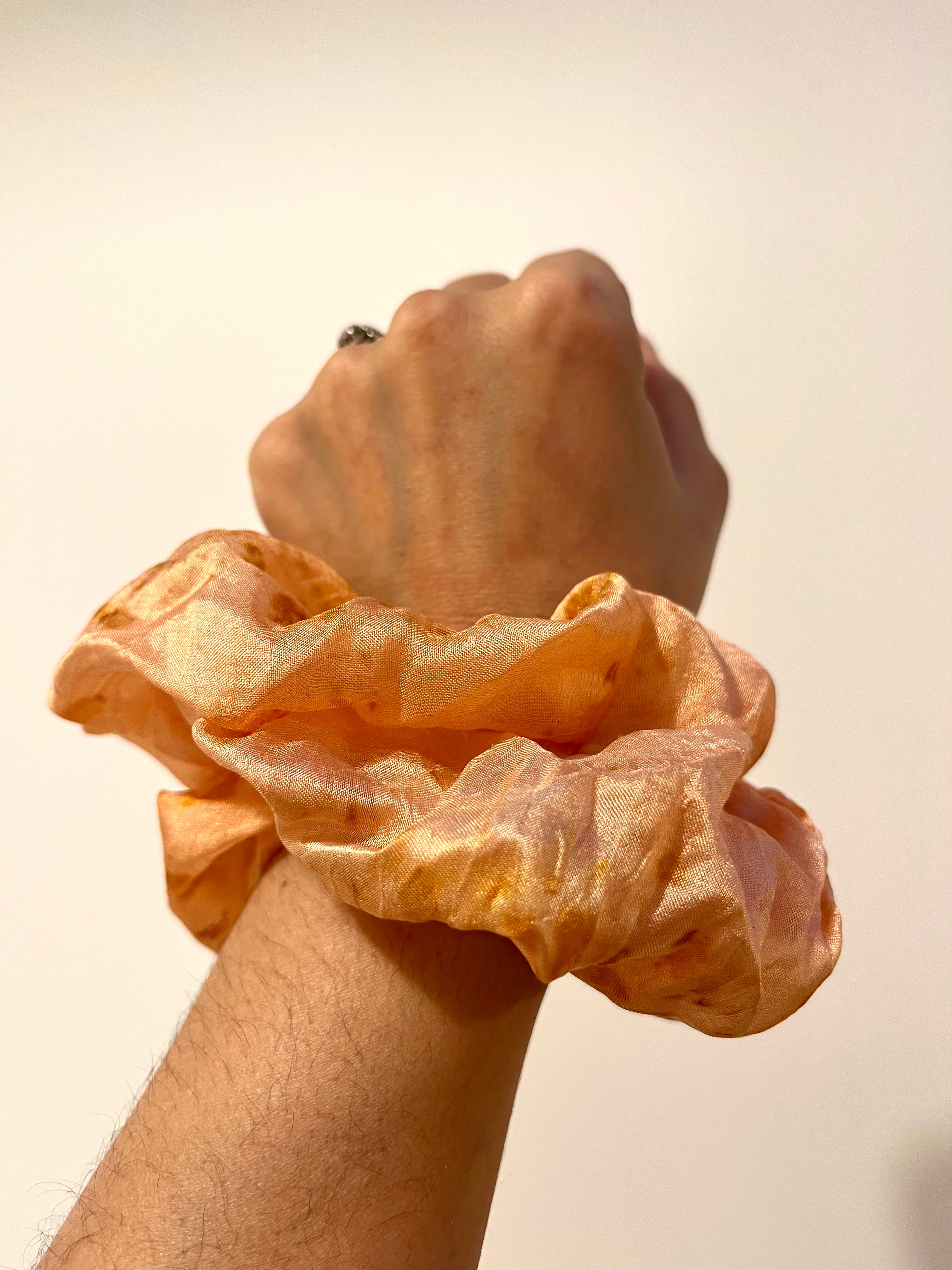 Chouchou en mousseline de soie bio - flower