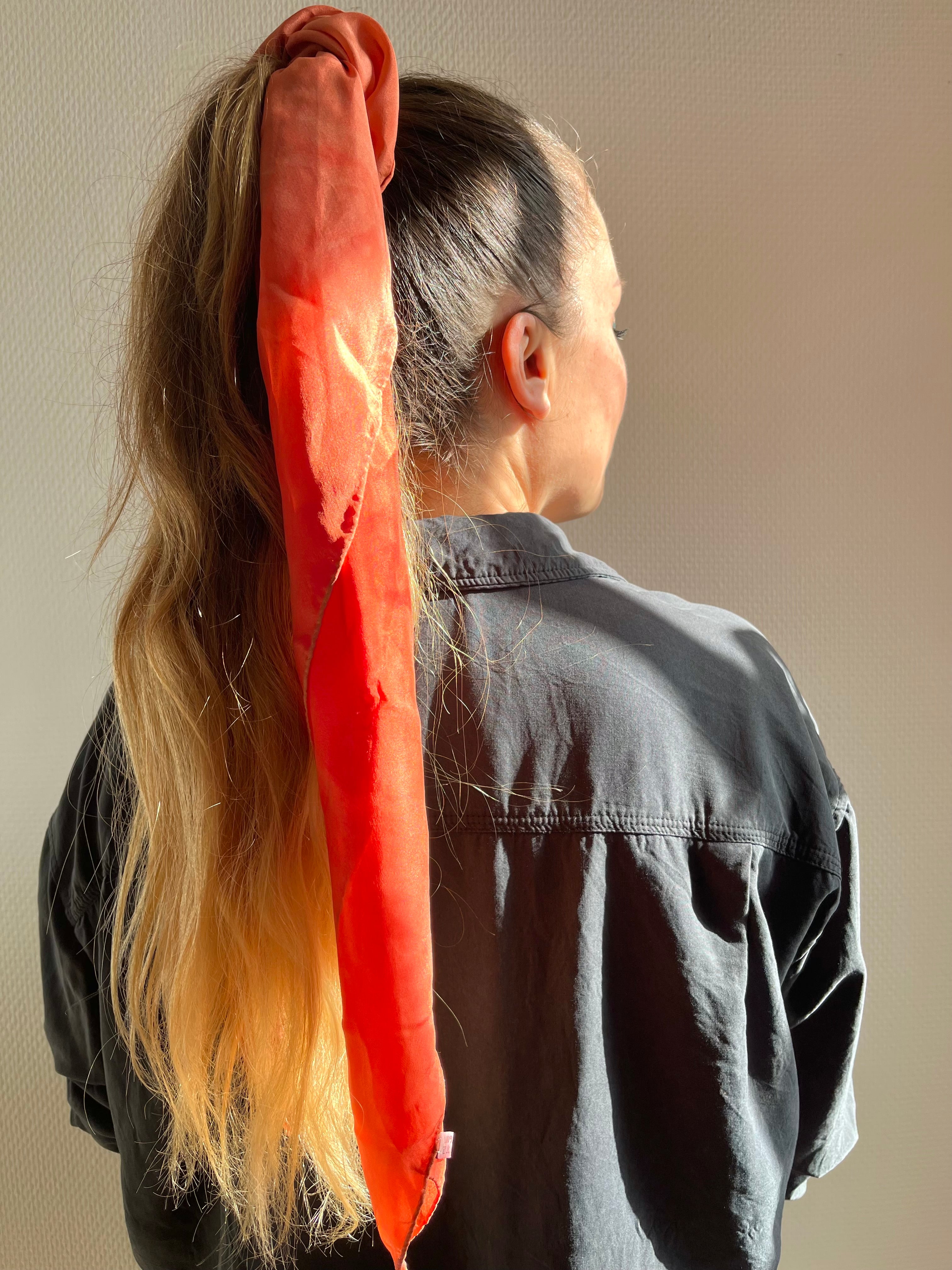 Foulard en soie 🌸 Corail