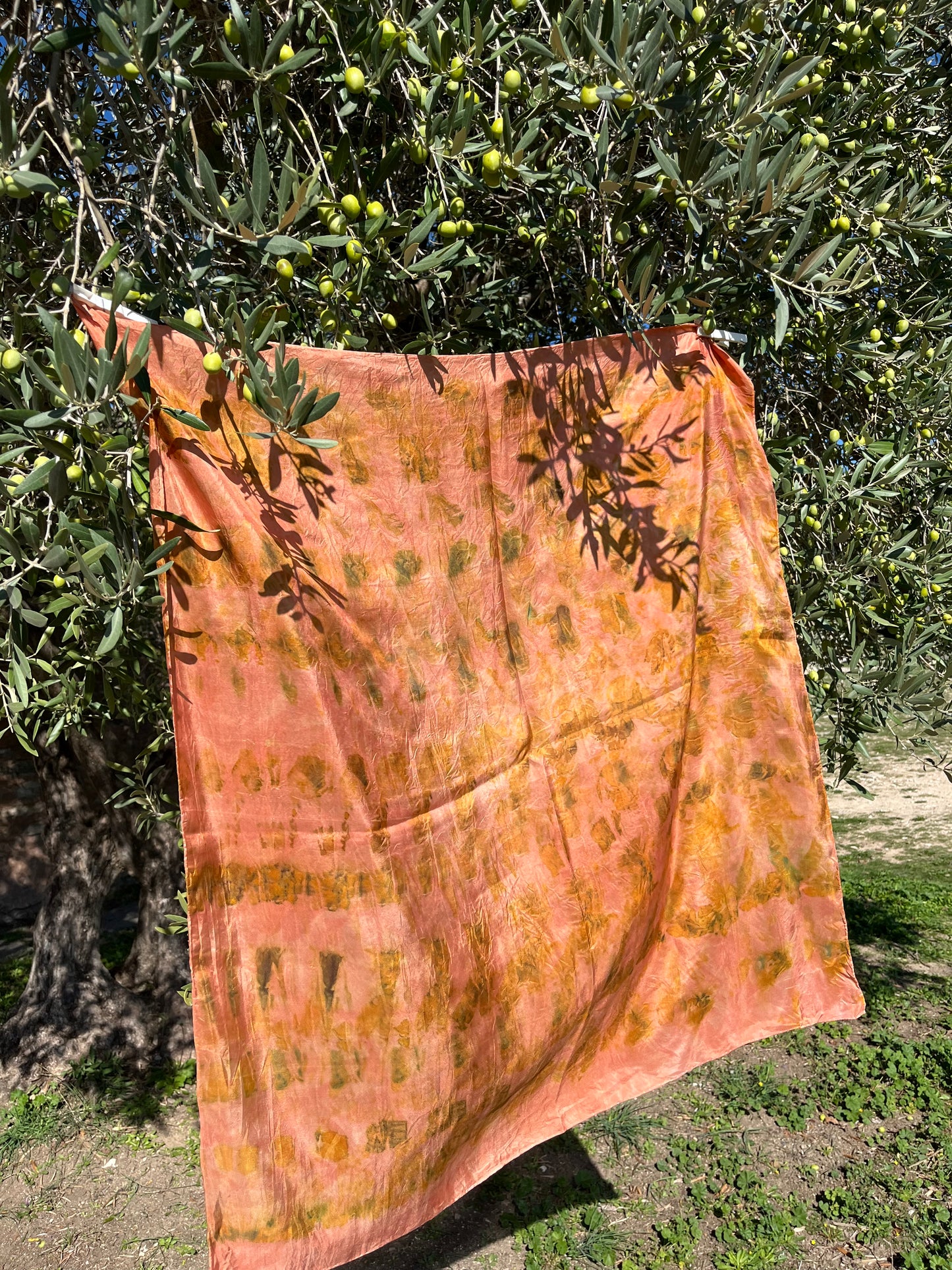 Foulard en soie 🌸 Corail doré