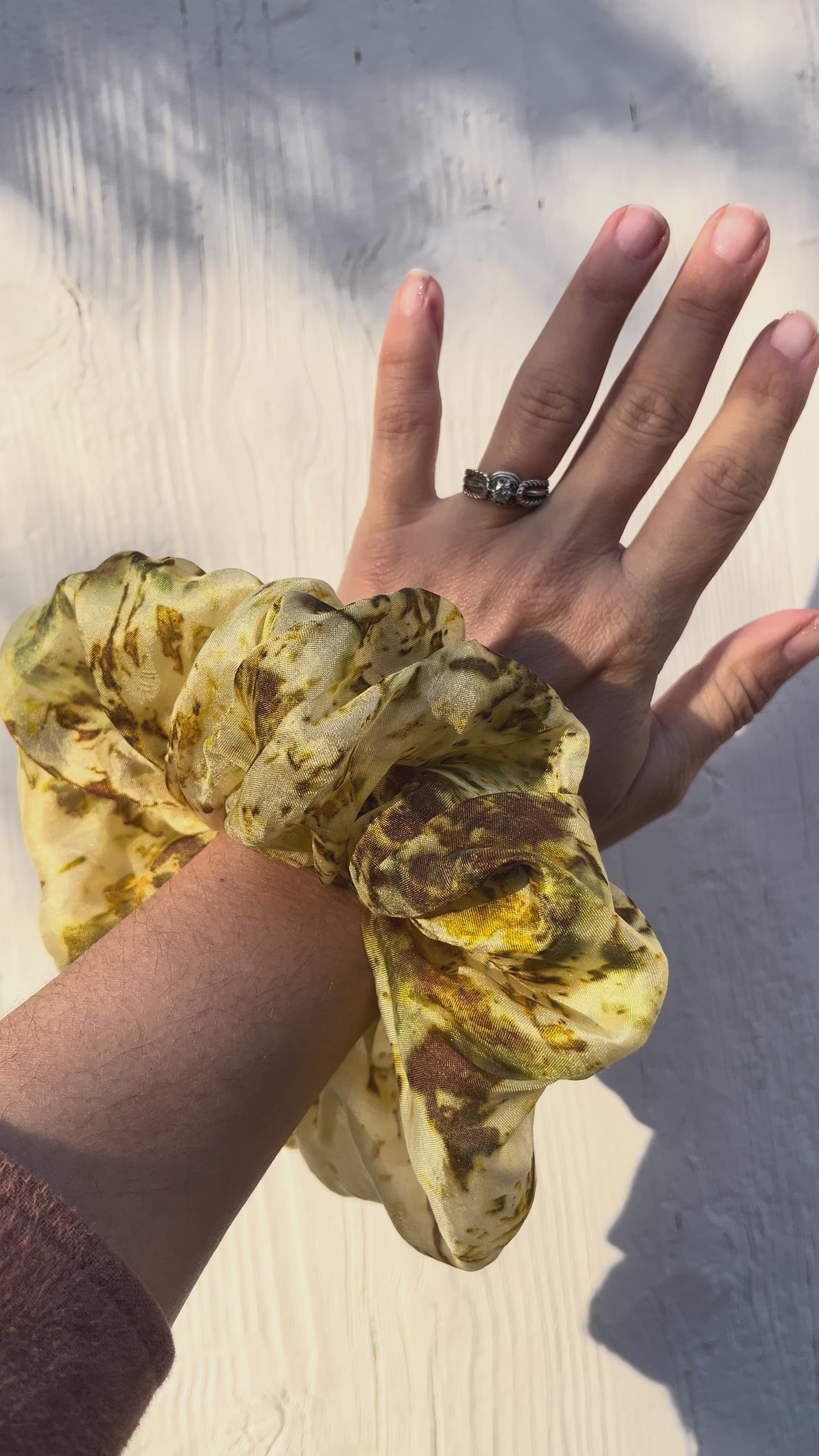 Chouchou en mousseline de soie bio - Doré