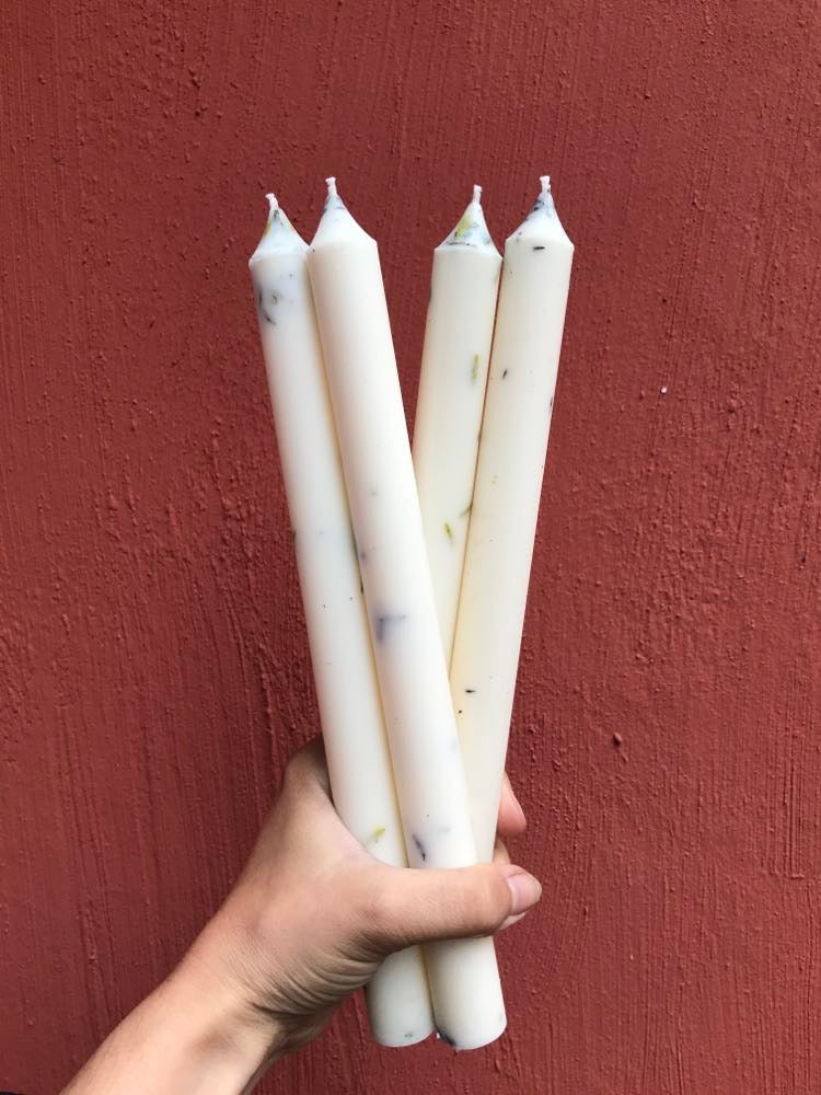 Cierge aux fleurs de Menthe Bergamote du jardin